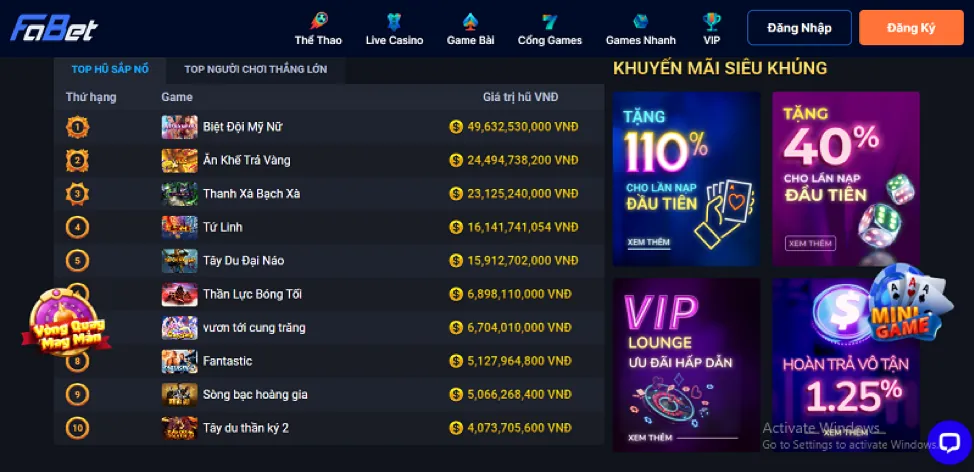 Các chương trình khuyến mãi đặc biệt cf68 login